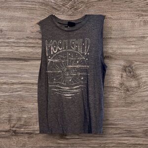 Modern Lux “Moon Child” Graphic Muscle Tank Top Cosmic Astrology XS